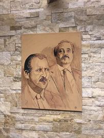QUADRO DIPINTO ''MEMORIAL FALCONE E BORSELLINO''