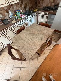 Tavolo da cucina con 6 sedie in legno-allungabile