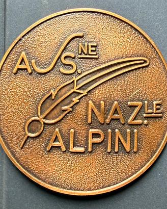 Placca Ass. Naz. Alpini in bronzo 60 mm