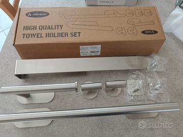 Set Accessori Bagno 8 Pezzi Acciaio Nuovi 