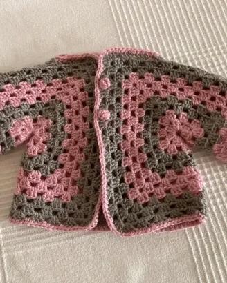 Maglia/cardigan neonato lavorazione uncinetto