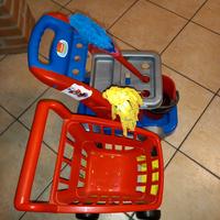 kit doppio carrello pulizie e spesa