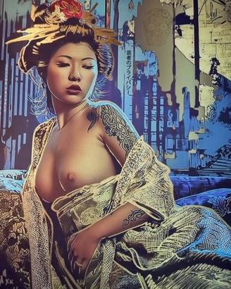 Geisha Privacy 1 by YOROKOBI (XL Gold embellished
