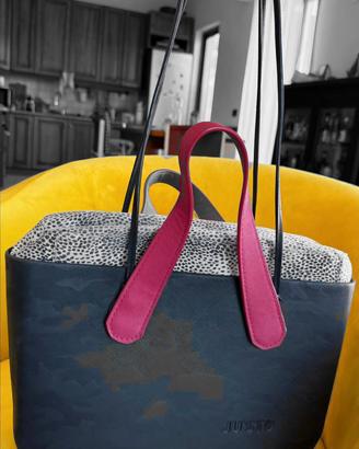 Borsa Justo nera e fucsia