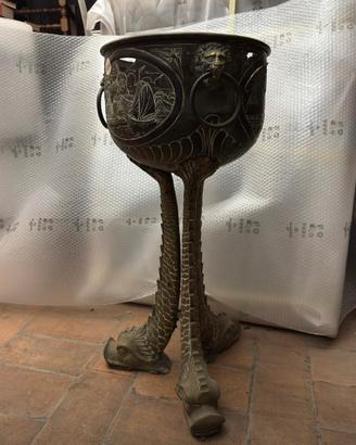 Braciere Porta-vaso Antico in Ottone