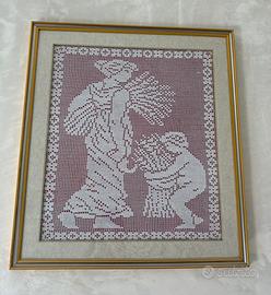 Quadro capolavoro ad Hekel/uncinetto filet