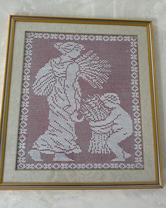 Quadro capolavoro ad Hekel/uncinetto filet