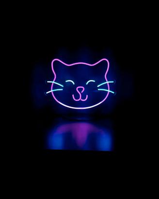 Lampada neon led a forma di gatto