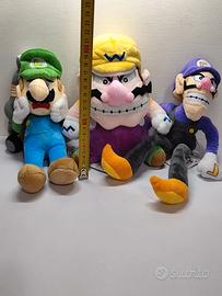 Set 3 Peluche Super Mario Luigi Wario Waluigi