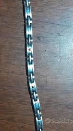 Bracciale in Acciaio con Palline Dorate 