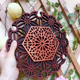 Mandala di legno da appendere, decorazione casa