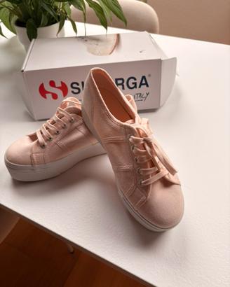 Superga platform nuove, rosa cipria