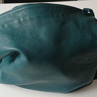 borsa pelle verde petrolio