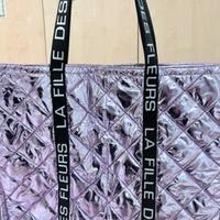 Borsa shopper La fille des fleurs rosa