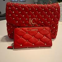 set Borsa e portafoglio La Carrie colore rosso 