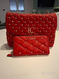 set Borsa e portafoglio La Carrie colore rosso 