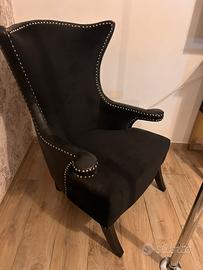 poltrona KARE velluto e pelle