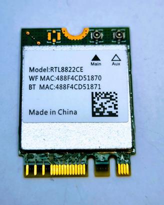 Scheda WiFi M.2 Realtek RTL8822CE Dual Band BT 5.1