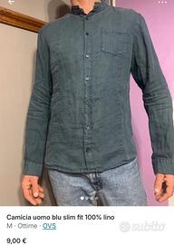 camicia uomo blu slim taglia M  OVS 