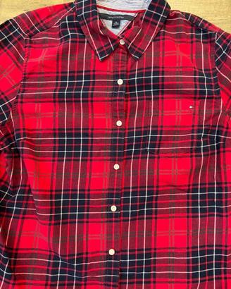 Camicia flanella Tommy Hilfiger rossa a quadri