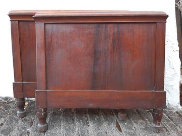 Letto antiquariato in noce massello