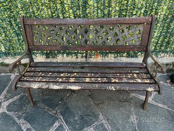 Panca di ferro e legno