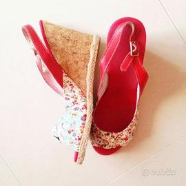 Scarpe zeppa rosso e oro roccobarocco