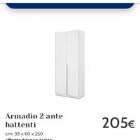 Armadio Mondo Convenienza Eleonora bianco larice