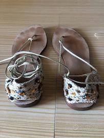 Sandali infradito nr. 37 ricamato