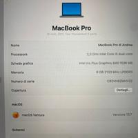 Mac Book Pro 13-inch anno 2017