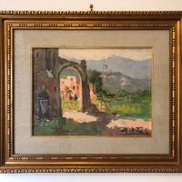 Dipinto a olio paesaggio artista G. Martini