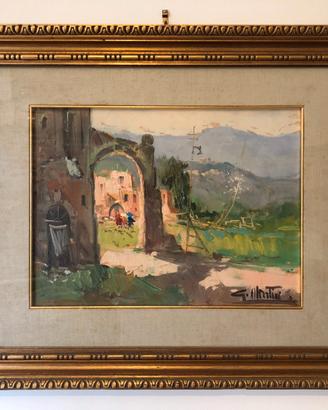Dipinto a olio paesaggio artista G. Martini
