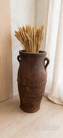 Giara Siciliana Antica in Terracotta con spighe