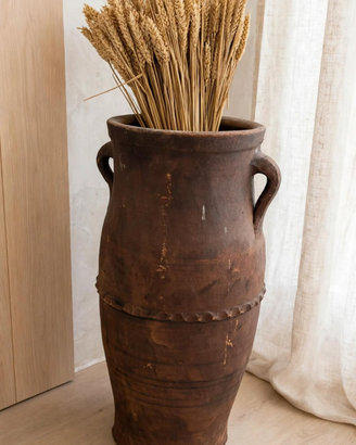 Giara Siciliana Antica in Terracotta con spighe
