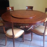 TAVOLO CLASSICO RADICA INTARSI E FOGLIA ORO