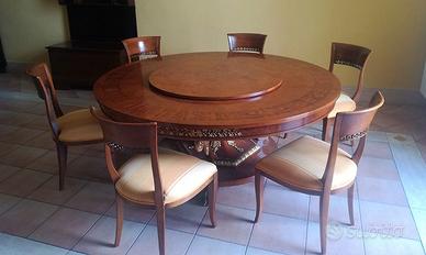 TAVOLO CLASSICO RADICA INTARSI E FOGLIA ORO