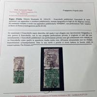 Pubblicitario Piperno Certificato 1924