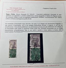 Pubblicitario Piperno Certificato 1924