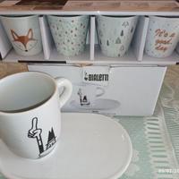Mug Bialetti+piattino+4tazzine in porcellana NUOVI