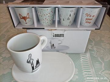 Mug Bialetti+piattino+4tazzine in porcellana NUOVI