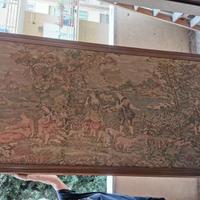 Grande arazzo da parete con cornice in legno