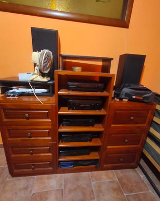 mobile stereo con cassettiera 