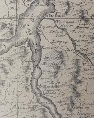 antica stampa di lago di Como rarissima 