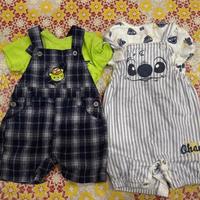 Set di cordinati con salopette per neonato 6-9