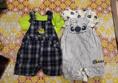 Set di cordinati con salopette per neonato 6-9
