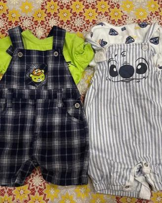 Set di cordinati con salopette per neonato 6-9