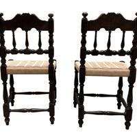set di 2 Sedie Mid-Century in legno intagliato