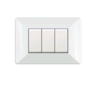 ELETTROCANALI - SE9803WH Placca Easy 3 moduli bian