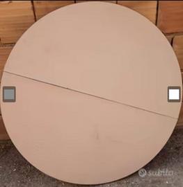 Tavolo rotondo allungabile in legno chiaro o scuro