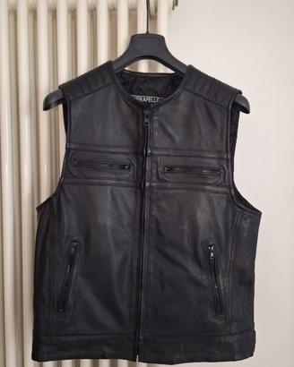 Gilet in pelle nera XL
